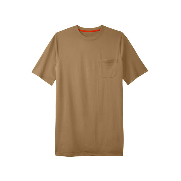 Boulder Creek by Kingsize Mens Big /& Tall Heavyweight Longer-Length Pocket Crewneck T-Shirt